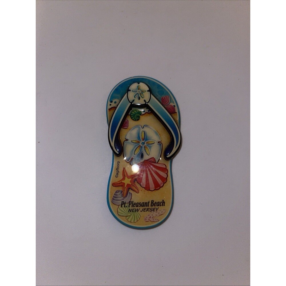 Agiftcorp Pt Pleasant Beach NJ Flip Flop Refrigerator Magnet 3.25"